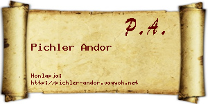 Pichler Andor névjegykártya